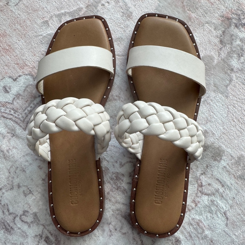 Women's White Braided Sandals
